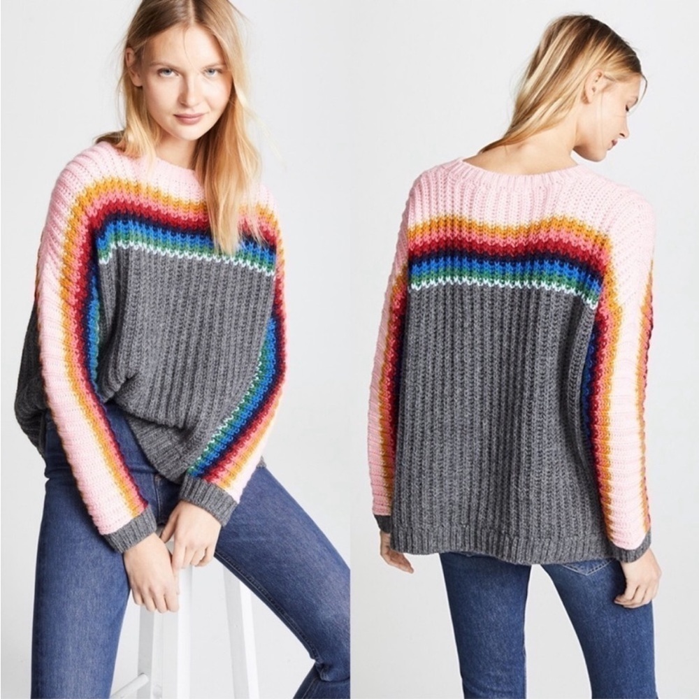 Xirena Apris Ski Alpaca sweater women’s XS extra small grey rainbow sugar hill